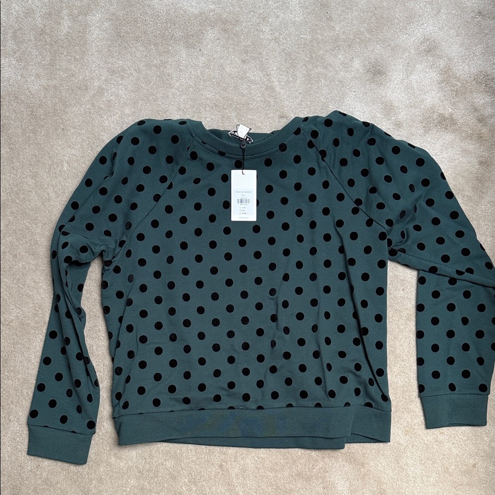 Green Polka Dot Sweatshirt